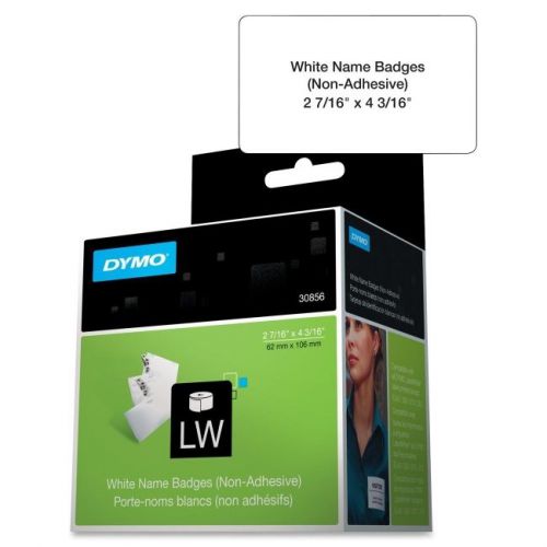 Dymo 30856 label, white non adhesive name badge for sale