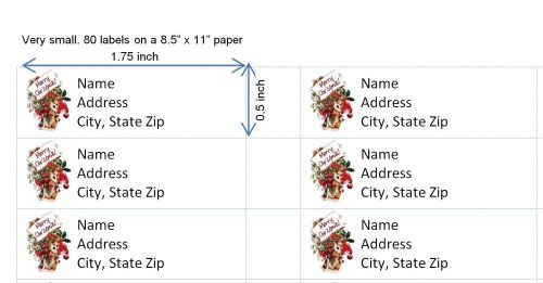 80 Personalized Return Address Labels Christmas Buy 3 get 1 free (ra1)