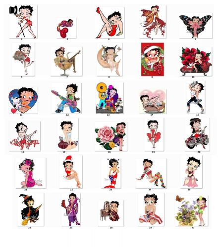 30 Return Address Labels &amp; 30 Square Stickers Betty Boop Buy3 get1 free (b1)