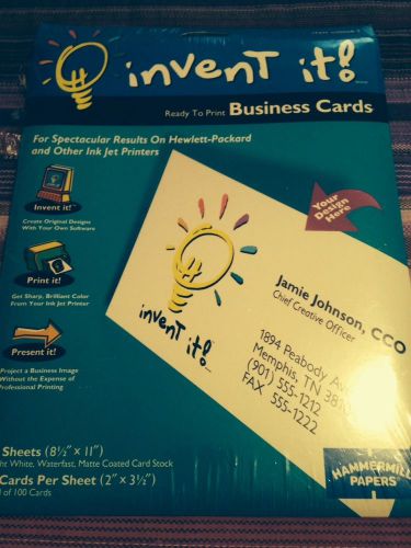 INVENT IT! 00068-7:  Ready-To-Print Business Cards,  Bright White