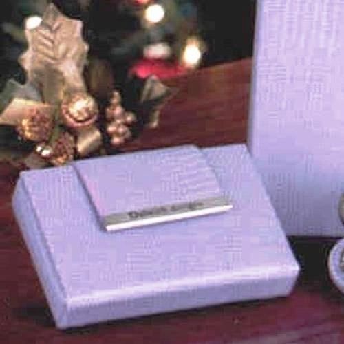 Business or visiting card holder - lilac - lavender - leather - gift boxed - NEW