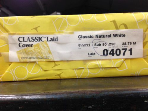 Classic Laid Cover Natural White 80# 2 Reams 8 1/2 X 11