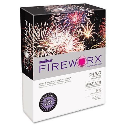 Boise® FIREWORX Colored Paper, 24lb, 8-1/2 x 11, Pyrotechnic Purple, 500 Sheets/