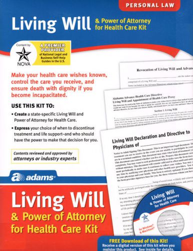 Adams K306 Living Will &amp; POA for Healthcare Kit, forms and instructions