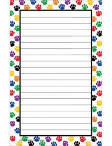 Teacher created resources colorful paw prints notepad for sale