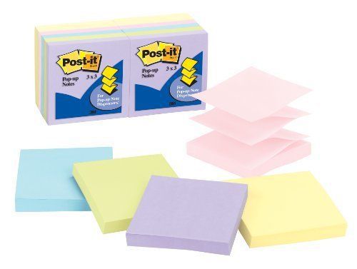 Post-it Pop-up Notes In Pastel Colors - Pop-up, Self-adhesive, (r33012ap)