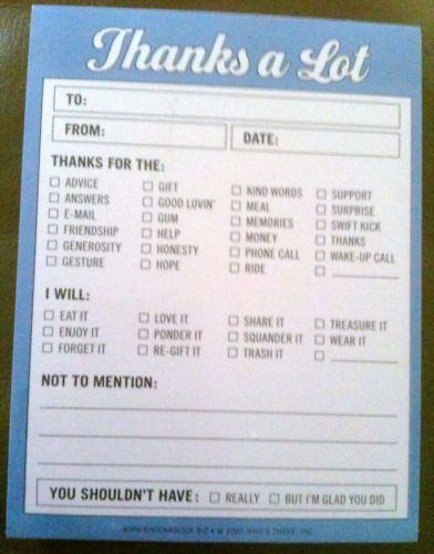 Funny THANKS A LOT Routing Slip Notes~Office Supplies~Humor~New!
