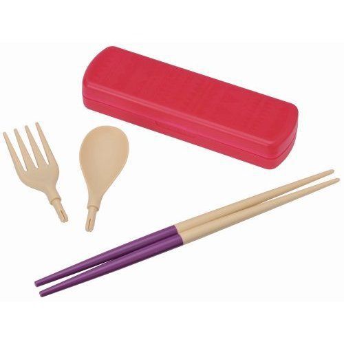 reina MY CUTLERY MOSAIC Portable Cutlery Chopsticks Set NATIVE PINK Japan New