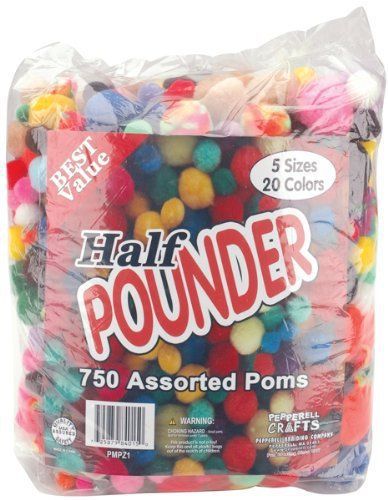 New (750 count) assorted pom poms standard colors craft making fun student teach for sale