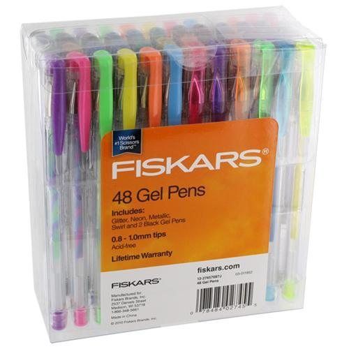 Fiskars Gel Pen 48pc Set-Assorted Gel, Glitter &amp; Metallic