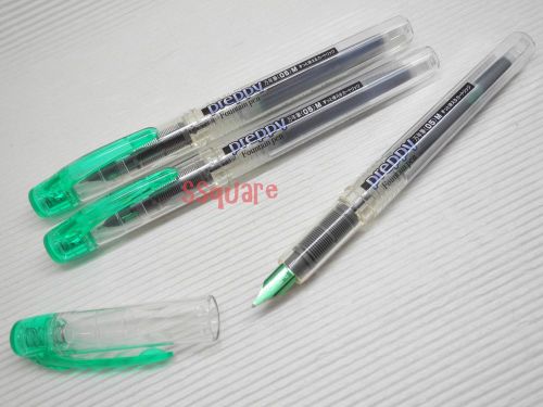 3 x Platinum PPQ-200 Preppy 0.5mm Medium Nib Refillable Fountain Pen, Green