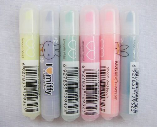 M&amp;G Miffy 6 Color Set Mini Marker Pen Fluorescent Highlighter Oiifce #22501