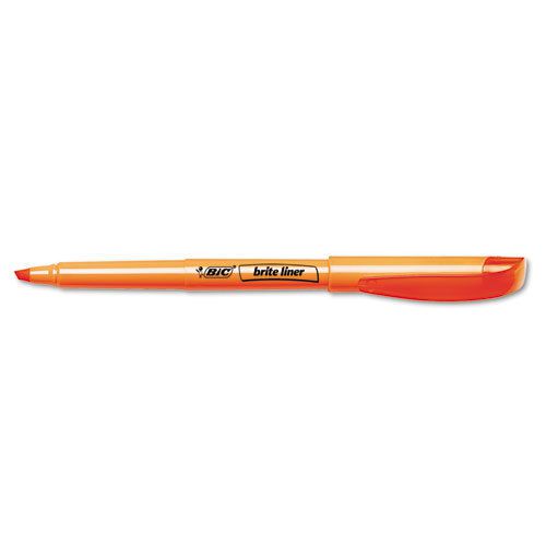 Bic brite liner highlighters, chisel tip, orange ink, dozen for sale