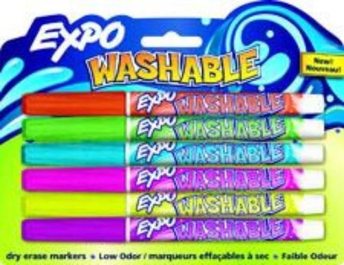 Sanford expo washable dry erase markers fine 6 count assorted for sale