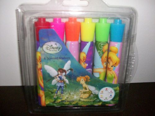 Disney Fairies 6 Piece Scented Markers Set, Ages 3+ - NIP