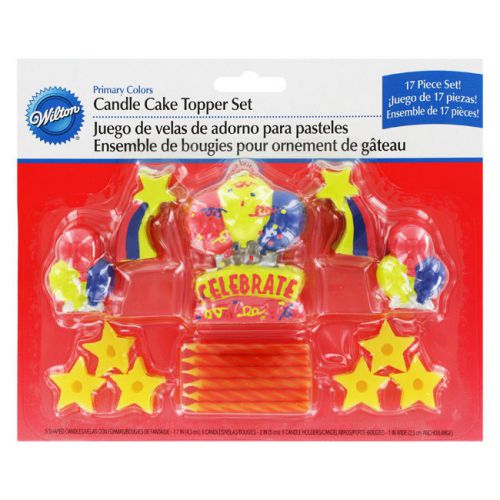 Wilton Candle Cake Topper Set, Primary Color, 17 Piece Set - 2811-2153