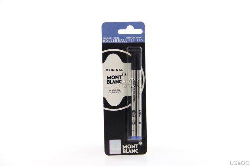 Mont blanc 15159 refills rollerball medium point blue pack of 2 for sale