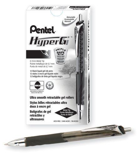 Pentel hyperg rollerball pen - medium pen point type - 0.7 mm pen point (kl257a) for sale