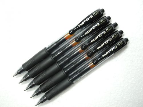 6pcs Pilot G-2 1.0mm broad  roller ball pen smooth Black(Japan)