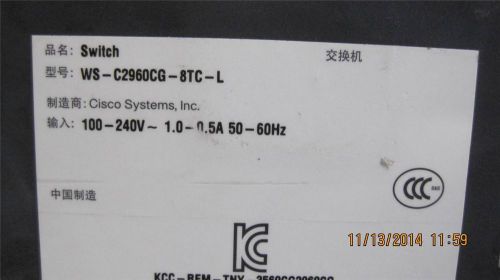 CISCO - WS - C2960CG - 8TC - L