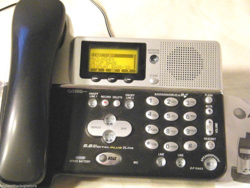 AT&amp;T EP5962 5.8 GHz 2-Line Corded / Cordless Phone with Answering System BOOKLET
