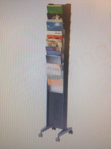 Black Mobil Literature Display Stand with 10 Clear Leaflet Compartments C153