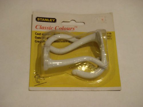 Stanley Hardware 75-6110 CD7082 Set of 2 Coat &amp; Hat Hooks White Painted ~ NEW