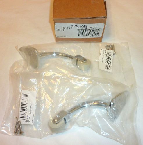 2 Ives RB470 RB.104 US26 Roller Bumper Pair with Screws SATIN CHROME NEW in Box!