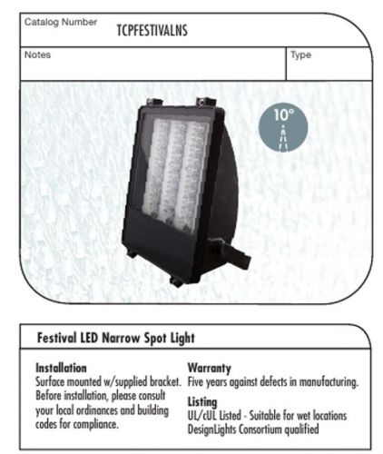 Tcp 45 watt led narrow spot light- 50,000 hour - 2600 lumens - closeout pricing! for sale