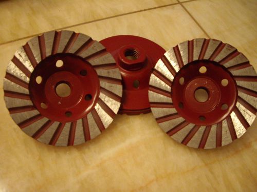 2 PCS X 4.5&#034; 115mm Diamond Turbo Grinding Cup wheel Stone Concrete buddy rhodes