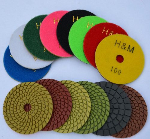 4&#034; New Diamond Polishing Pad 8pcs Set for Granite Marble &amp; Stone