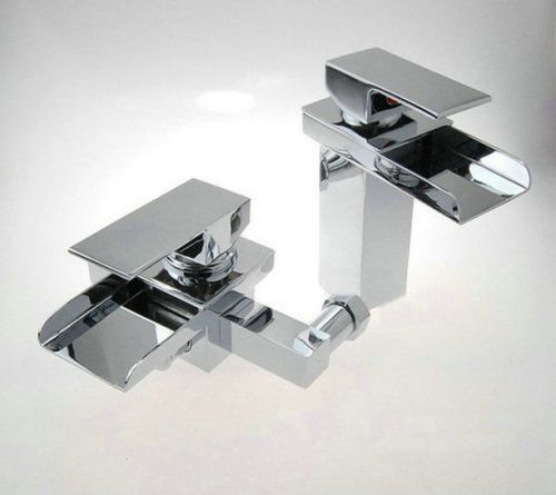 Waterfall bathroom wall mounted bath&amp; basin mixer tap match set faucet rwerq23 for sale
