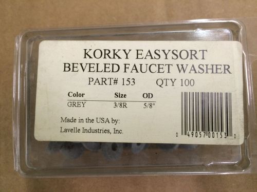 Korky Easysort Beveled Faucet Washer #153-100pack 3/8R - New In Package