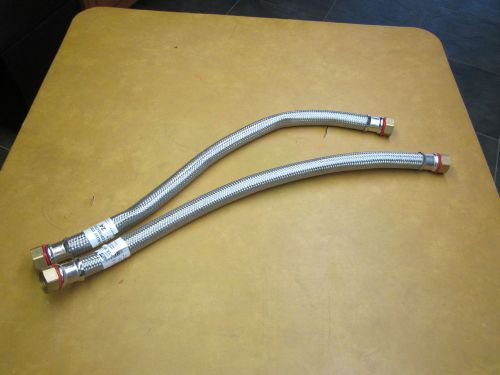 Water heater hoses stainless braid 24&#034; 3/4&#034; thread