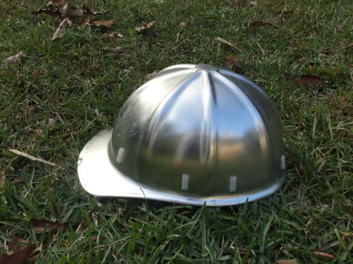 Vintage Silver Metal Aluminum Hard Hat Apex Safety Products hardhat NICE