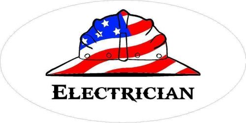 3 - electrician us flag hard hat lunch box oilfield toolbox helmet sticker h255 for sale