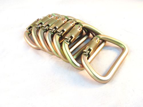 7 Pack GOLD CARABINER STEEL 50KN or 11,200Lb rated total of 7 pieces