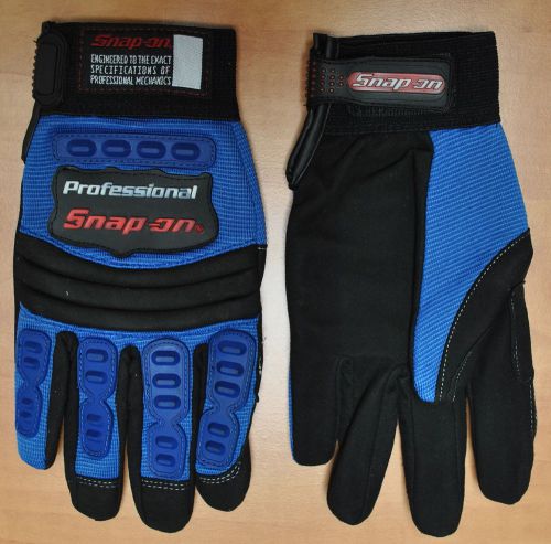 Blue medium m snap-on automotive super grip work mechanic motorcycle bike gloves for sale