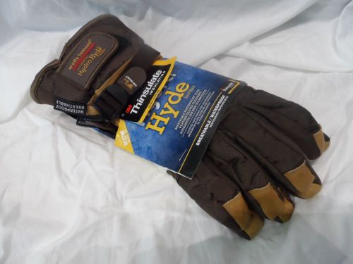 Wells lamont hydra hyde thermal insulated waterproof work gloves leather large for sale