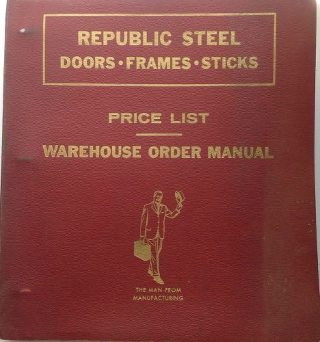 Vintage 60&#039;s republic steel doors-frames-sticks catalog (locks, knobs, handles) for sale