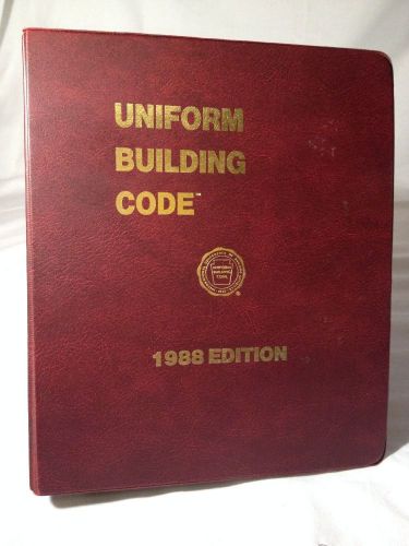 Uniform Building Code Hard Cover 1988 Edition * Free Shipping *