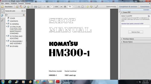 KOMATSU HM300 -1 HM 300 -1 DUMP TRUCK SERVICE REPAIR WORKSHOP MANUAL