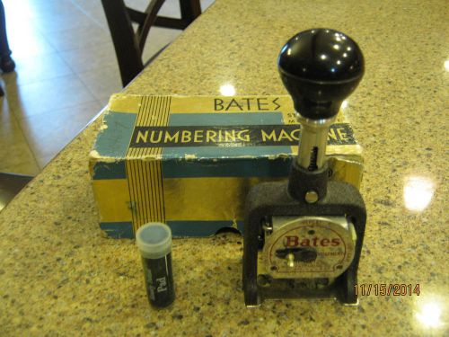 Vintage Bates Numbering Machine 6 Wheel Size E  STANDARD, CONSECUTIVE, DUPLICATE