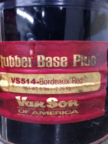 VanSon Offset Printong Ink Bordeaux Red Rubber Base 5# Can Never Used