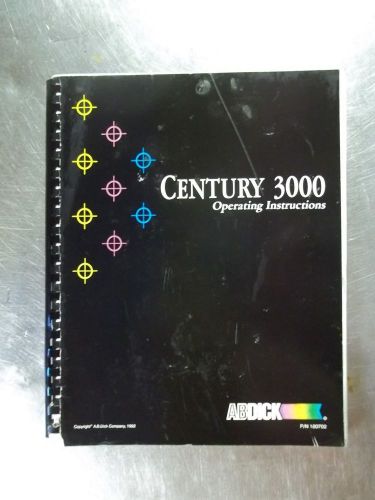 AB Dick Century 3000 Parts Manual and Opertions guide