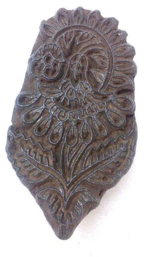 Vintage big size inlaycarved unique flower with buds wooden printing block/stamp for sale