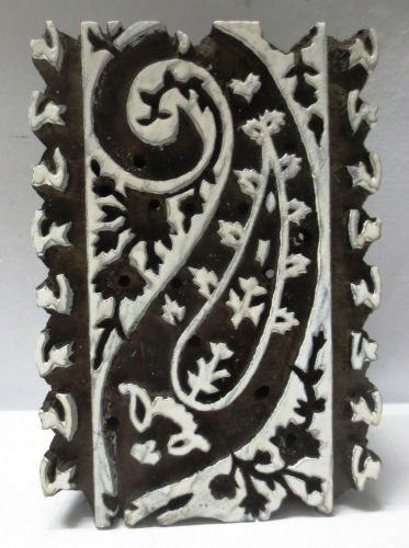 VINTAGE WOODEN CARVED TEXTILE PRINTING FABRIC BLOCK STAMP WALLPAPER PRINT HOT 57