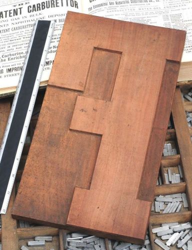 12.48&#034; giant letter: F rare unused wood type letterpress printing block woodtype
