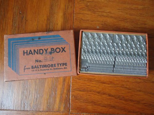 Vintage HANDY BOX Letterpress BALTIMORE PRINT TYPE Set # 49