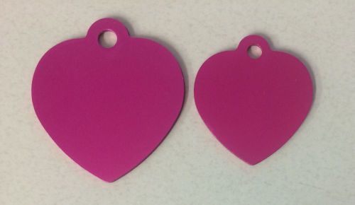 100 Hot Pink Heart Pet Blank identification tags Anodized Aluminum wholesale